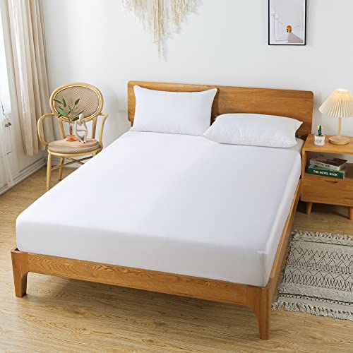 Tolldek Spannbettlaken Weiß 180x200cm - Passend Für Matratzen 11-26cm Höhe