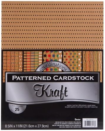 Kraft Patterned Coredinations Value Pack Cardstock 8.5X11 25/Pkg