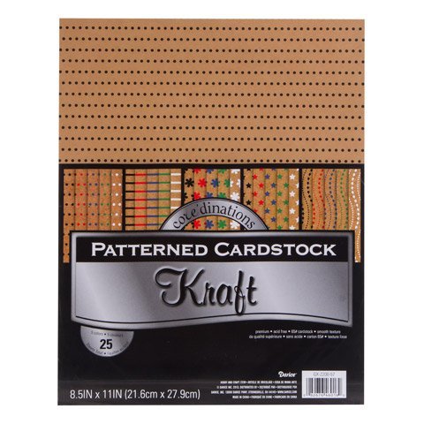Kraft Patterned Coredinations Value Pack Cardstock 8.5X11 25/Pkg