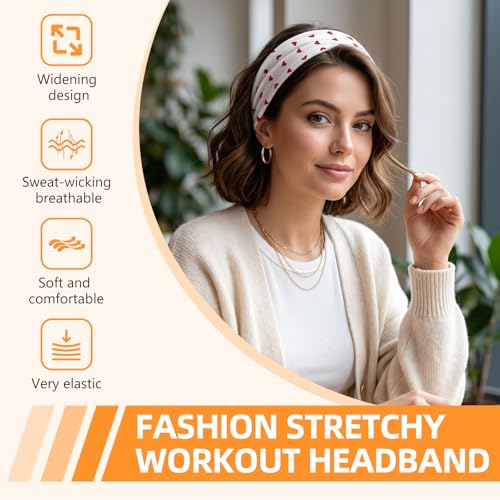 Image of 8PCS Summer-Exclusive Non Slip Sports Elastic Soft Running Fashion Headbands Absorb Sweat for Women & Men Working Out, Travel