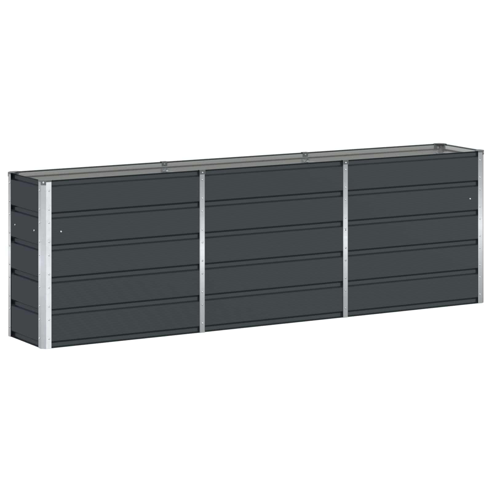 Pflanzkübel Anthrazit 240 x 40 x 75 cm - Großer Übertopf aus Stahl für Garten und Terrasse - Modernes Pflanzgefäß für Außen und Innen - Robustes Hochbeet Design