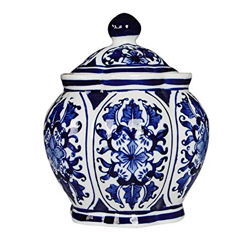 Cxp Boutiques Le Style Cuve de Stockage en céramique Pot en Porcelaine Bleue et Blanche Salon Chinois Meuble TV Snack Pot Arts décoratifs et Artisanat Élégant