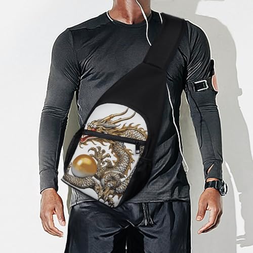 Bolso Sling para Hombre y Mujer con Diseño Dragón Chino miniatura 7