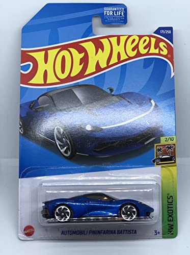 Hot Wheels 2022 Automóvil PININFARINA Battista Azul miniatura 1