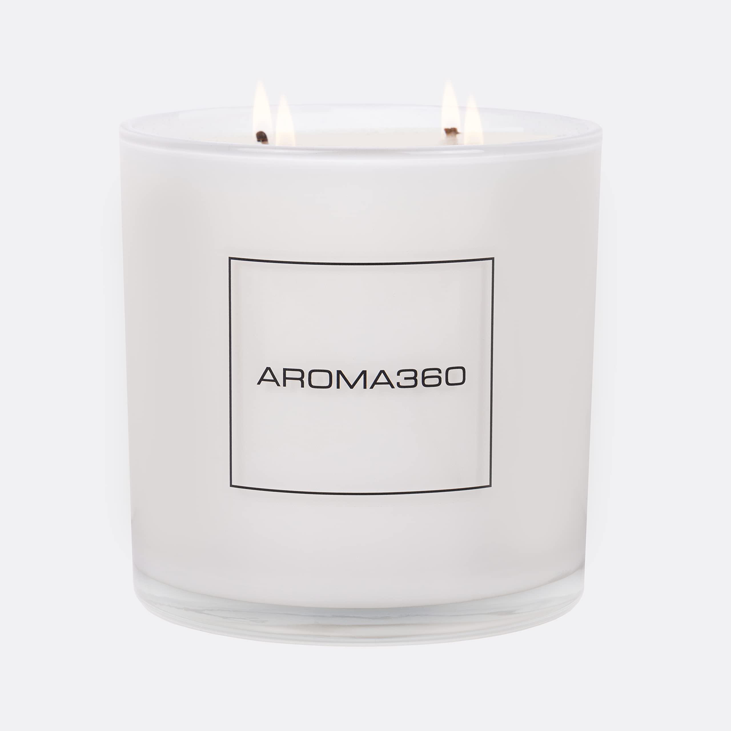 Aroma360My Way 55oz Candle - Luxury Scented Candles with Essential Oils - Lush Sandalwood, Warm Virginia Cedar & Iris - Aromatherapy - Soy Candles - 300hr Burn