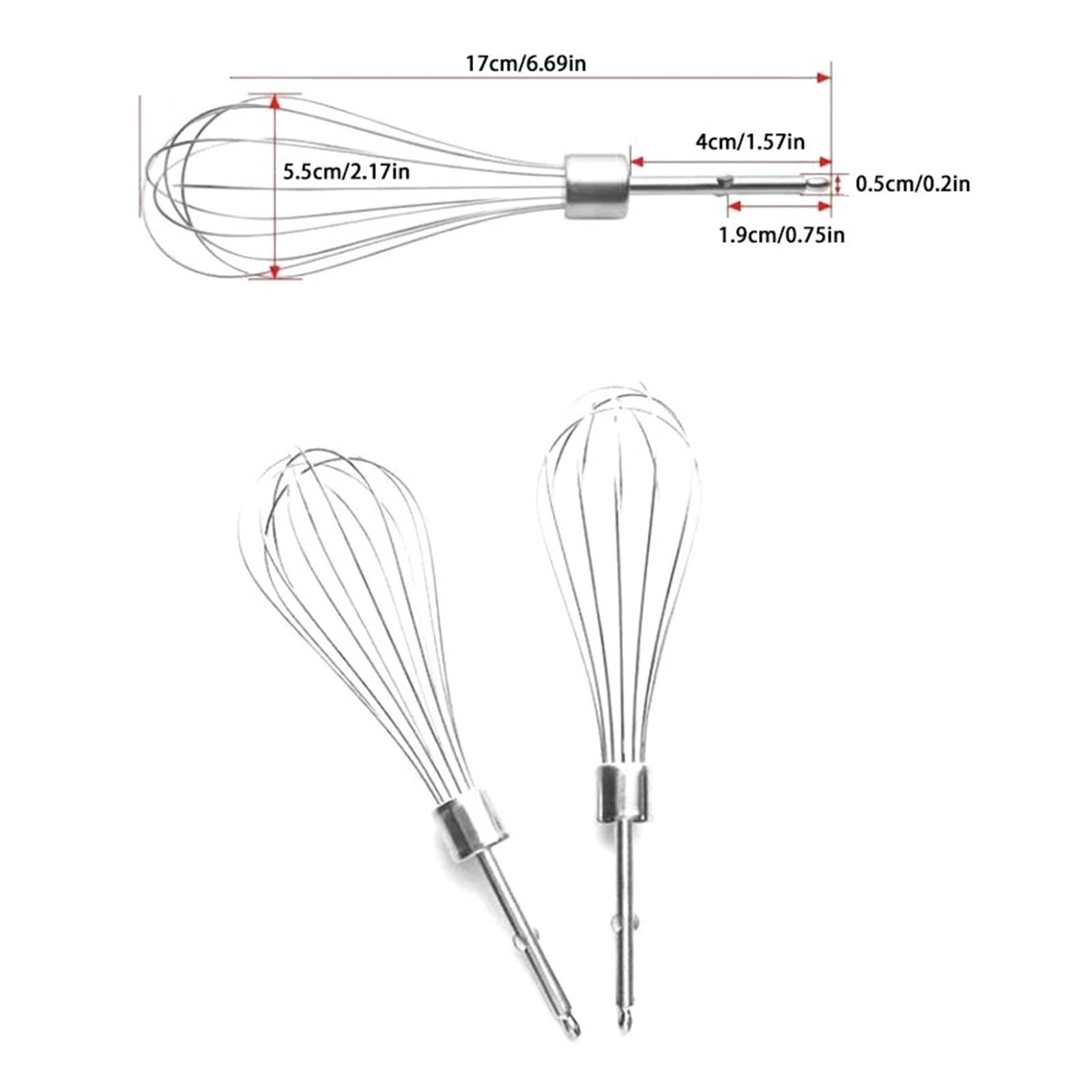 Frullino for Le Uova Elettrico Senza Fili Frusta Con Testa Asta Di Miscelazione In Acciaio Inossidabile A 12 Fili for Uova Crema Pastella Miscelazione Cottura In Cucina(2pcs)