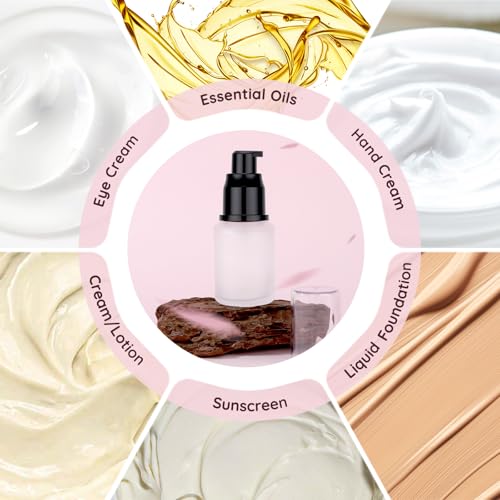 Image of Segbeauty 1oz Frosted Glass Travel Bottles for Lotion, 3pcs Matte Translucent Empty Essential Oil Bottle, 30ml Travel Size Skincare Containers, Cream Pump Bottle, Toiletry Bottles for Liquids