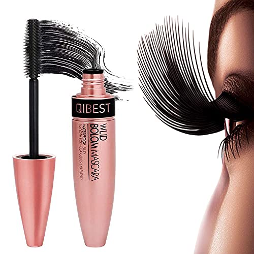 WENSUNNIE Mascara Black Volume and Length for Fuller and Longer Lashes Easy Remove Smudge Free Waterproof 0.35 fl.oz (E19020 Rose Gold Shell)