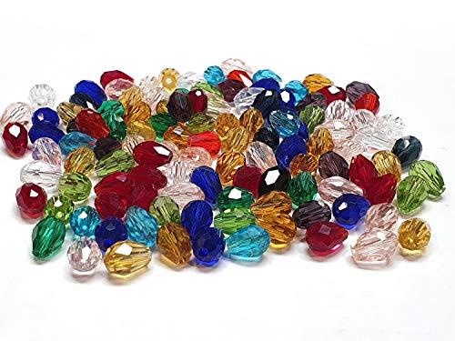 Perlin Pack of 50 Czech Crystal Beads - Clear, 8 mm x 6 mm Drop Shape Glass CRAFT_BEAD - Image 2