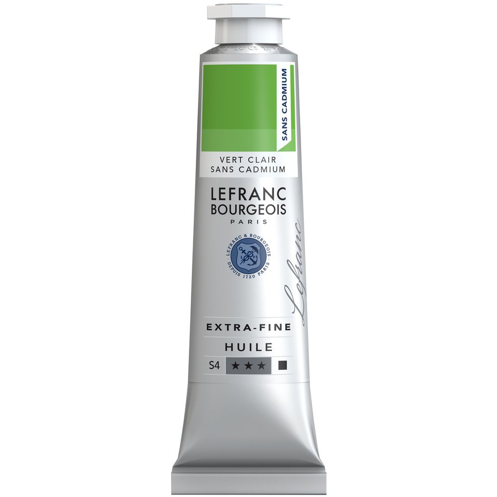 Lefranc Bourgeois Extra-Fine Oil Paint, Artists Quality, Cadmium-Free Green Light, 40ml Tube
