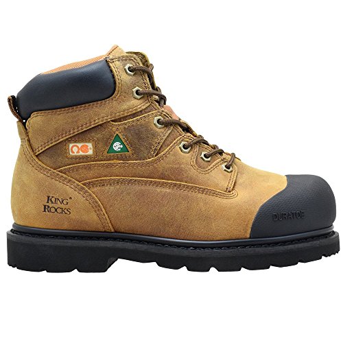 King Rocks Men's Safety Work Boots 6" Durapro - Steel Toe, Waterproof, Puncture Resistant, & EH-Rated2