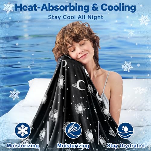 Image of inhand Cooling Blanket Throw(50 inchx60 inch) - Double Sided Cooling Blankets for Hot Sleepers, Cool Soft Lightweight Summer Blanket for Beach, Sofa Bed Couch, Room Decor, Gifts for Women Men Charcoal Black