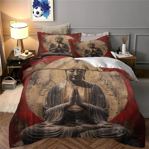 Housse de couette Bouddha 3D 260x220 cm avec taies d'oreiller - 6