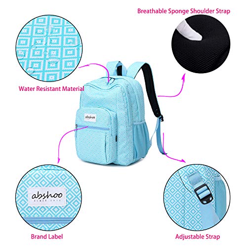 Image of abshoo Classical Basic Womens Geometry School Backpack For College Teen Girls Water Resistant Bookbag (Geometry Blue)