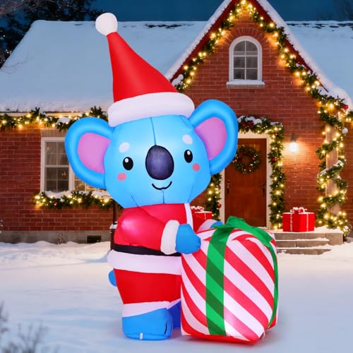 Aufblasbarer Weihnachtskoala mit Geschenkbox – 150 cm