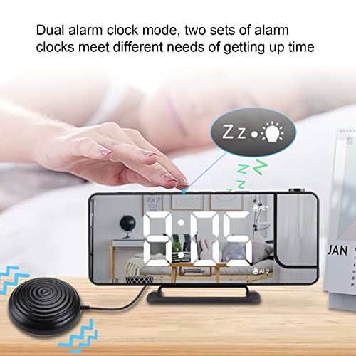 Wekker met vibratieprojectie, automatische lichtgevoelige projectiewekker Dubbele wekkermodus met vibrator voor thuis voor op kantoor - Image 4