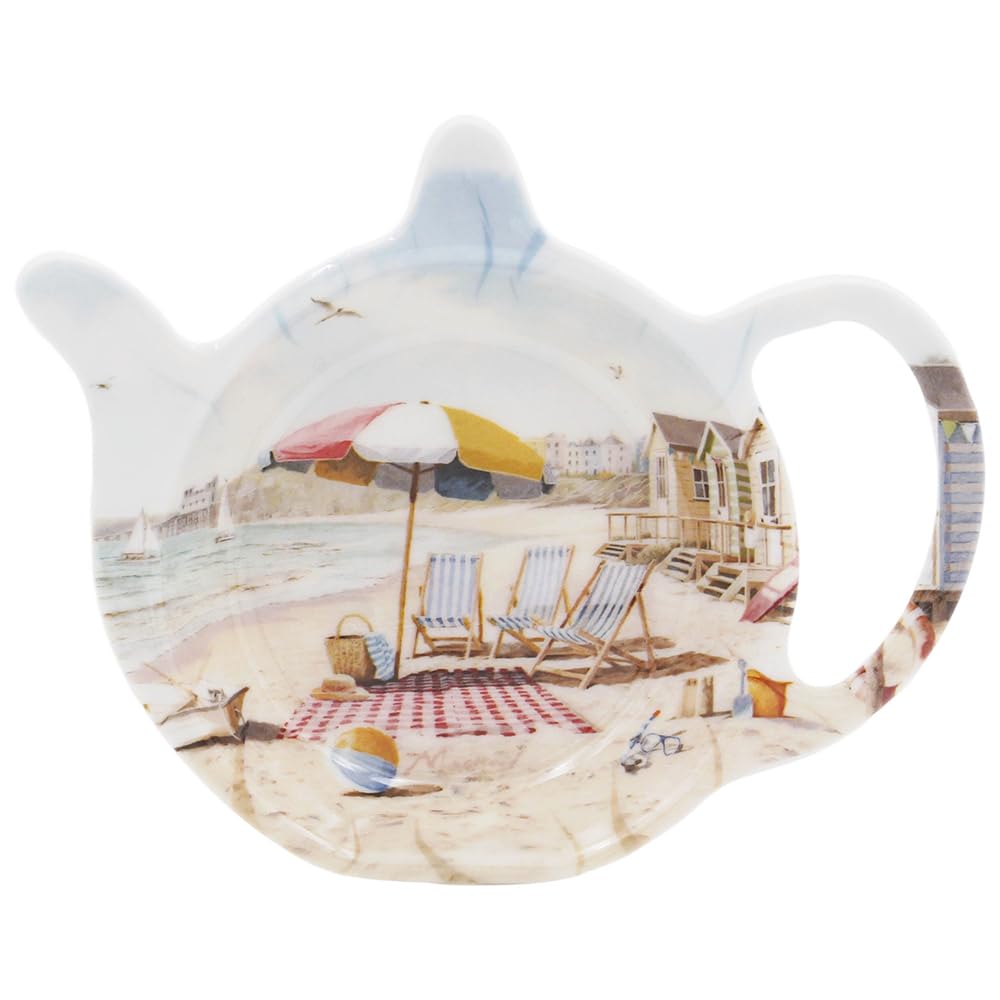 The Leonardo Collection Macneil Sandy Beach Melamine Tableware Sandy Beach Teabag Tidy for Kitchen | Reusable Tea Bag Holder for Daily Use | Durable Tea Bags Tidy for Home & Office