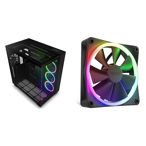 NZXT H9 Elite Dual-Chamber ATX Mid-Tower PC Gaming Case - 3 x 120mm F120 RGB Duo Fans - Advanced RGB Lighting Customization - Whisper Quiet Cooling