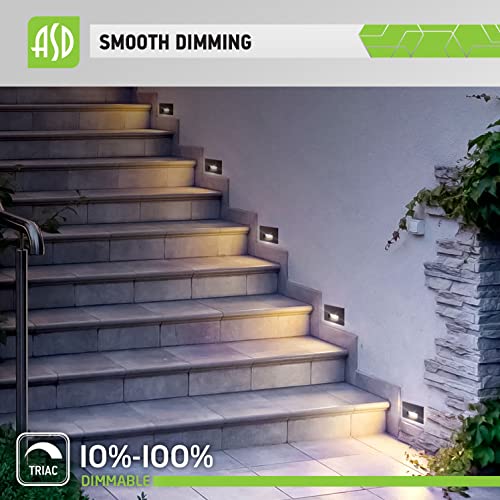 Asd Stair Lights Indoor Outdoor Waterproof, 3000K/ 4000K/ 5000K, 120V Dimmable Led Step Lights, Stainless Steel Body, Black Finish, 3W 114Lm, Etl Listed, 4 Pack #TOP5
