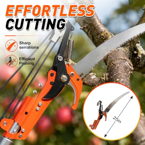 SISUPASSIE Podador de Árbol Telescópico 12FT con Sierra miniatura 3