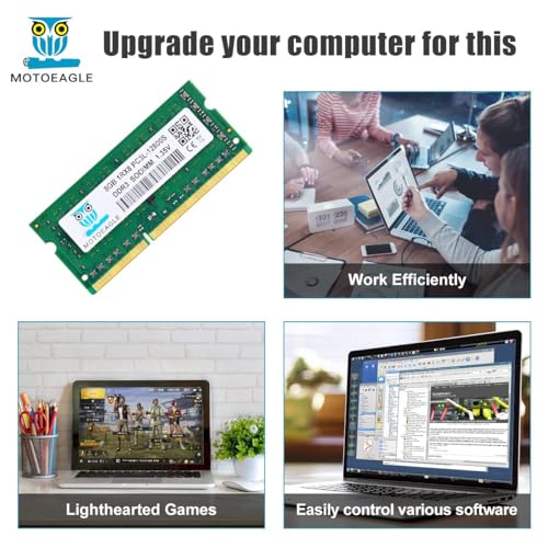 Image of 8GB 1Rx8 PC3L-12800S RAM,8 GB DDR3L 1600 Sodimm Memory, 1.35V 1RX8 PC3 1600 DDR3 12800 CL11 204 Pin per Laptop Notebook