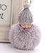 Cuigu Dormir Bébé Poupée Porte-clés, Porte-clés Clip Pour Sac À Dos Sac À Main Sac À Main Sacs Accessoires Pompon Faux Lapin Fourrure Sacs Pendentif Mignon Cadeaux (Gris Clair)