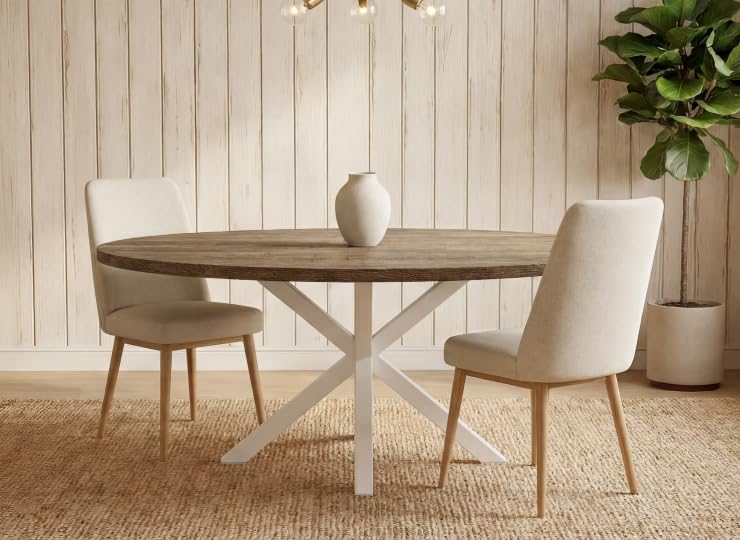 Table ovale chêne sans angles dangereux pour petits espaces et salons