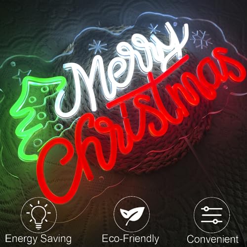 Image of Merry Christmas Neon Sign Dimmable Neon Light for Wall Decor USB Powered Christmas Led Sign for Xmas Party Bar Home Room Decor Holiday Wedding Holiday Light Up Signs