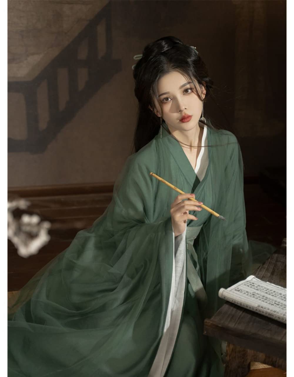 Występy sceniczne Cosplay，han chińska odzież， Sukienka Hanfu kobiety starożytny chiński tradycyjny zestaw Hanfu kobiece przebranie na karnawał(Large)