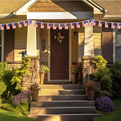 America-USA-Small-String-Flags-50-Feet-38-Pcs-American-US-Pennant-Banner-Bunting-Flags-Patriotic-Events-Independence-Day-Country-Festival-Commemoration-Decorations-USA America USA Small String Flags 50 Feet 38 Pcs American US Pennant Banner Bunting Flags Patriotic Events Independence Day Country Festival Commemoration Decorations USA