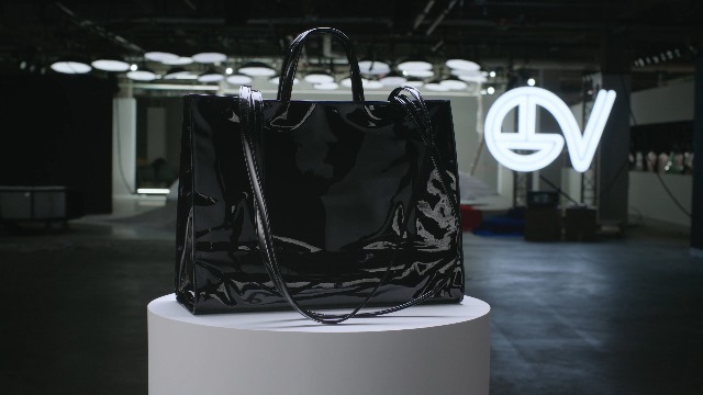 Amazon.com: TELFAR Large Shopping Bag - Black Patent : Clothing