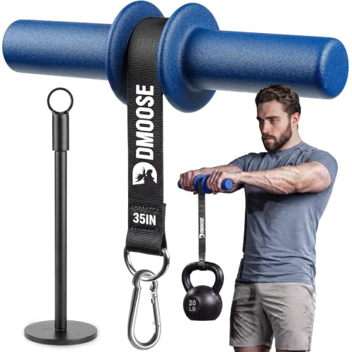 Image of DMoose Fitness Forearm Strengthener & Wrist Roller - Non-Slip Thicker Handles, 35 inch Durable Nylon Strap - Grip Trainer for Wrist, Hand & Forearm Muscles - Arm Exerciser for Strength Training & Rehab