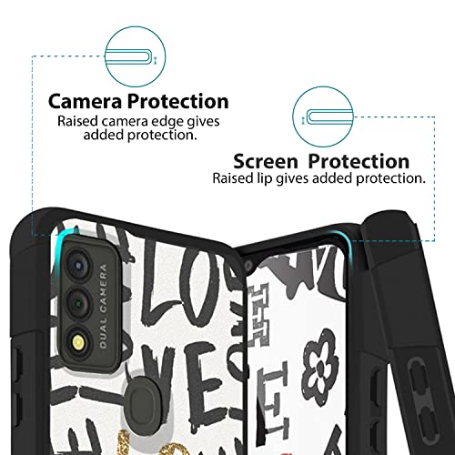 Tjs Compatible For Wiko Voix Phone Case, Dual Layer Hybrid (Magnetic Mount Friendly) Shockproof Drop Protection Impact Phone Cover Case For Wiko Voix U616At (Love) #TOP3