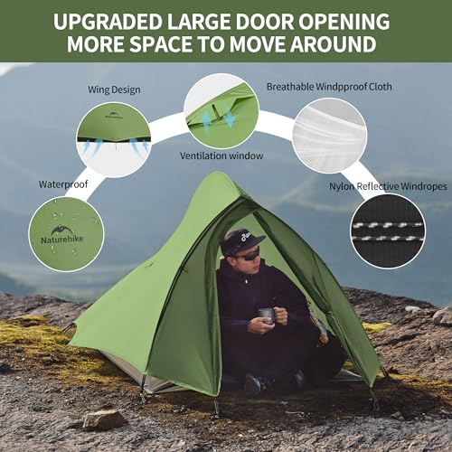Image of Naturehike Cloud-Up 2 Person Tent Lightweight Backpacking Tent with Footprint - Free Standing Ultralight Camping Hiking Backpack Tents Two Person Tent