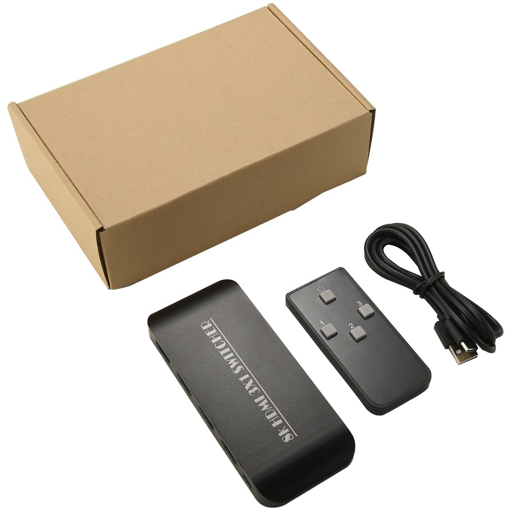 HDMI-Umschalter, 8K/60 Hz, 4K/120 Hz HDMI-Splitter, 3-in-1-Ausgang, HDMI-Umschalter, Unterstützt HDCP 2.3, LPCM7.1, DTS-HD, Dolby-True HD, DTS-X, Dolby Atoms