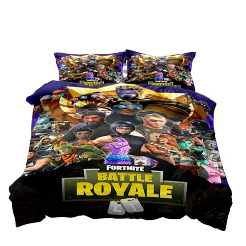 フォートナイト 布団カバーセット 3点 2点セット 子供用 洗える fortnite 寝具カバー ベッドカバー 枕カバー おしゃれ シングル 通気吸湿 シワなりにくい 快眠 洗い替え速乾タイプ 男女兼用 四季通用 洋式 (色15,150*200CM 3点セ