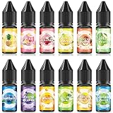 SKIRA 12x10ml E Liquid Ohne Nikotin, 70/30 E Zigarette Liquid Fertig Gemischt, Fruchtaromen Vape Liquid Set E Shisha Liquid für alle E-Zigaretten (Fruchtig)