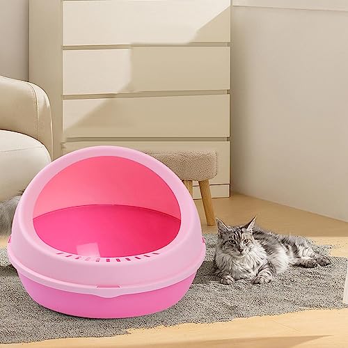 Baoblaze arenero semiabierto grande para gatos color rosa miniatura 4