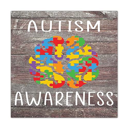 Panneau bois autisme CustonCares pour exprimer votre soutien avec couleur