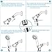 SkyGenius High Pressure Handheld Shower Head, Detachable 3 Spray Settings 4.1inches Hand Held Shower Head W/Hose Bracket(Chrome-finish)