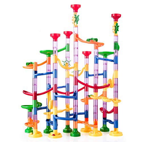 TR Turn Raise Circuito Canicas, Pista de Canicas Marble,Juego Bloques de Construcción Laberinto de Canicas, Juguete Educativo Educación Temprana Infantil Niños (122 Piezas)