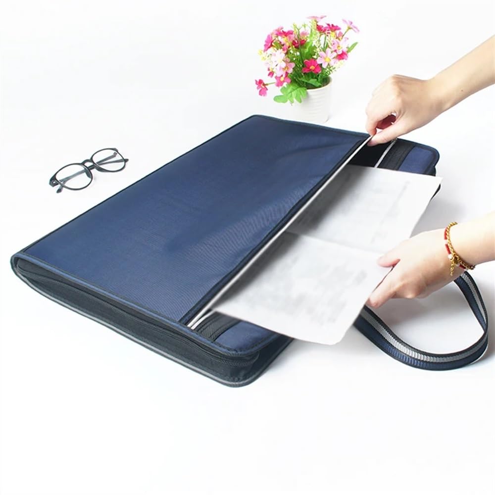 Scatola organizer per cartelle Cartella A3 Borsa multistrato di grande capacità Pacchetto artistico portaoggetti con cerniera in tessuto Oxford(Nero)