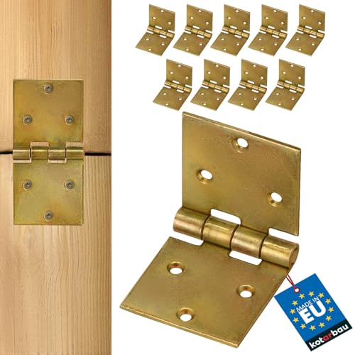 KOTARBAU® 10 x Bisagras de acero inoxidable para muebles, 100 x 50 mm, Bisagra apaisada de construcción, Nudo enrollado, Conector, Bisagra de doble hoja, Galvanizada