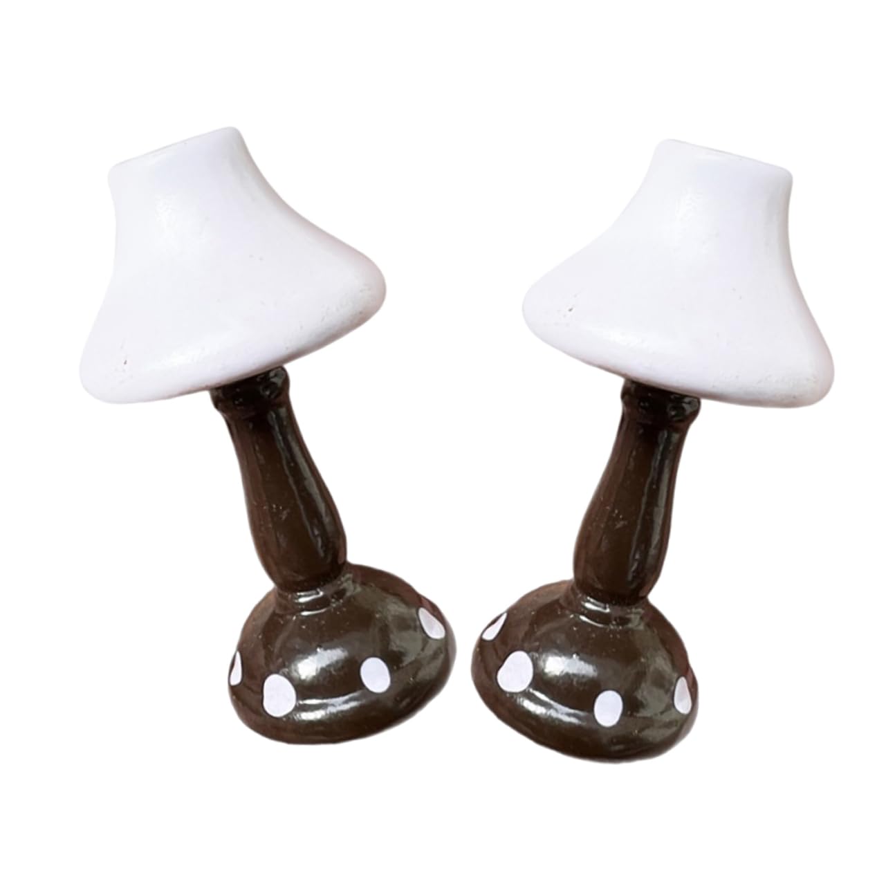 FELTECHELECTR 2Pcs Miniature Wooden Table Lamp DIY Tiny Lamp for Dollhouse Bedroom Decor Energy Efficient LED Lighting for Mini House Ambiance