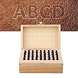 36Pcs Juego de Números de 4mm de Acero al Carbono con Letras y Números Punzón de Sello para Papel, Cuero, Plástico, Madera y Metal