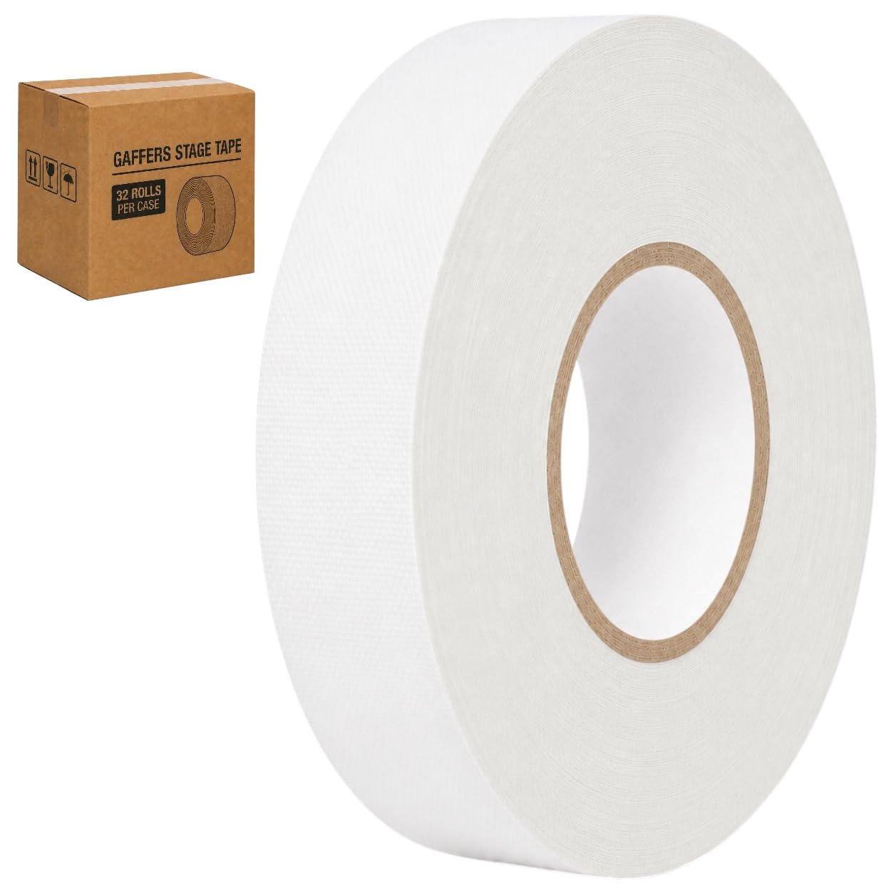 GGR Supplies CGT-80 Gaffers Stage Tape, White, 1.5 in x 60 yd, 32-Pack