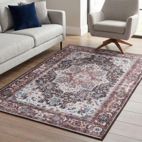 Image of Dream Weaverz Anti Slip Rectangular Carpet for Living Room & Hall | Silk | Flat Woven Soft Washable Floor Mat for Home, Bedroom Floor & Kitchen | Durable Anti Skid Rug for Daily Use (4 X 6) feet