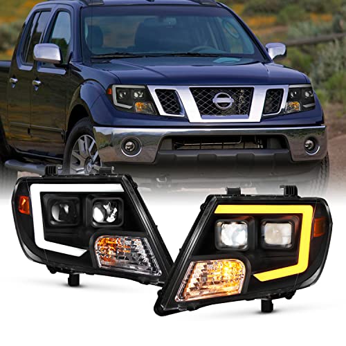 AKKON - For 2009-2021 Nissan Frontier Switchback Signal w/LED DRL Dual Projector Headlight
