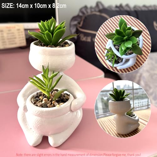 ODIWEN 3PCS Mini Fake Succulents Mini Artificial Succulent Desk Plant in Pots - Image 3