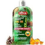Shampoo al catrame di pino di Milva per la dermatite seborroica - 500 ml Shampoo antiforfora naturale - Shampoo per la psoriasi - Soluzione per il trattamento del cuoio capelluto secco